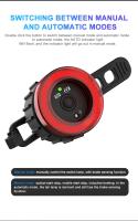 X-TIGER Luz Trasera Inteligente Para Bicicleta LED Luz De Bicicleta De Montaña Impermeable Alerta Luz Trasera Para MTB Y Ciclismo En Carretera Lámparas De Bicicleta - details 8