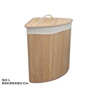 Gissed-Cesta de Ropa Sucia de Bambú para Esquina - 50L - Elegancia y Espacio - details 1