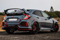 Luz De Freno LED Roja ANGRONG Para Honda Civic X FK Type R 09/2016-en Adelante Reflector De Parachoques Trasero Pieza Completa - details 5