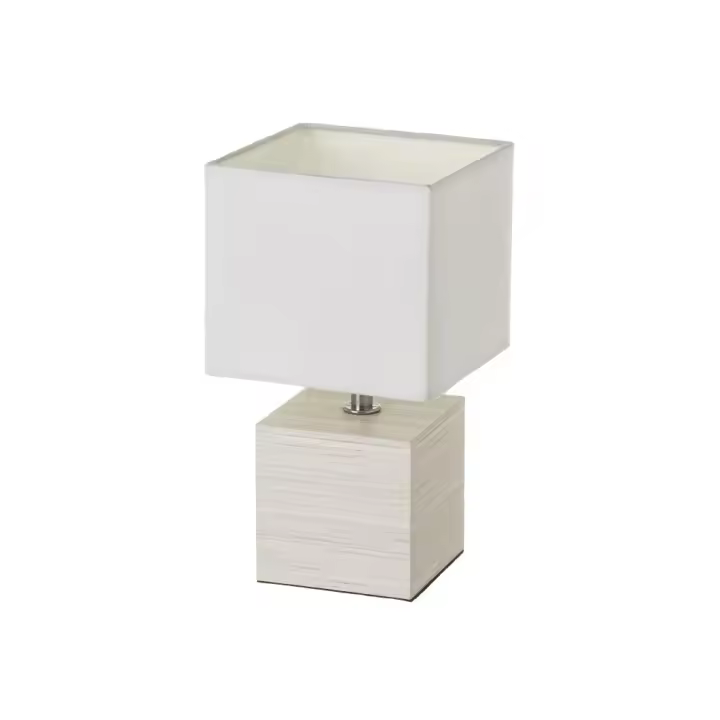PLUSHOME - Lámparas de Madera Natural y Blanco: Estilos Naturales y Modernos, Dimensiones desde 14x14x27 cm hasta 21x21x35 cm - 1