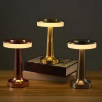 Lámpara De Mesa Retro LED Recargable Por USB Luz Nocturna Infinitamente Dimmable Para Camping Adecuada Para Barra Dormitorio Luz Ambiente - details 0