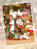 Bloques De Construcción Navideñas Rosa Árbol De Navidad Y Casa De Nieve En Blanco Y Negro Juguete De Artesanía Para Niños Decoración De Escritorio Regalos De Vacaciones - details 6