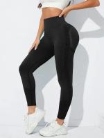 Leggings De Yoga Para Mujer Fitness Sin Costuras Pantalones De Gimnasio Push up Moda Con Cinturón Elástico De Nylon - details 6