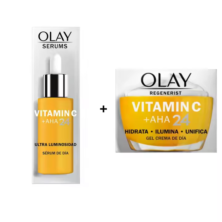 Olay - Serum de día VITAMIN C +AHA 24 - 40ml + OLAY - Gel Crema De Día Vitamina C + AHA24 y Niacinamida 50ml. - 1