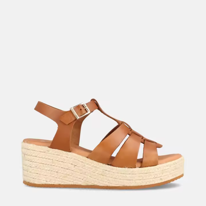 MARILA SHOES YUTES PARA MUJER DE PIEL CON CUÑA MEDIA HASUNCIÓN AVELLANA - 1