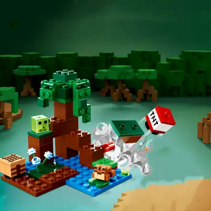 Bloques De Construcción Compatible MOC Sets MC My World Serie El Adventure De La L Lagos Con Figura De Sapo Para Niños Juguetes Regalo - 1
