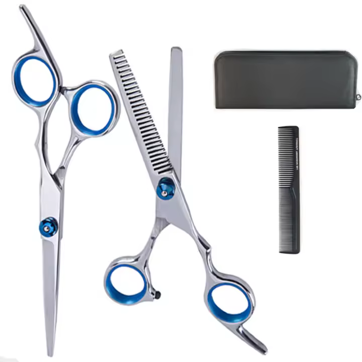 Tijeras Peluqueria Profesional，7 Pack/Set 6" Tijeras de Peluquería Profesional Corte de Pelo de Acero Inoxid con Peine,Barberos o Uso en el Hogar, Ligero y Agudo - 1