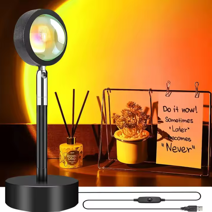 Lampara Proyector Atardecer, lámpara de puesta de sol extraíble, lampara de puesta de sol, lampara de puesta de sol LED, rotación de 360 ​​°, lampara de estado de ánimo visual romántica, iluminación, decoración de dormitorio, 16 colores - 1