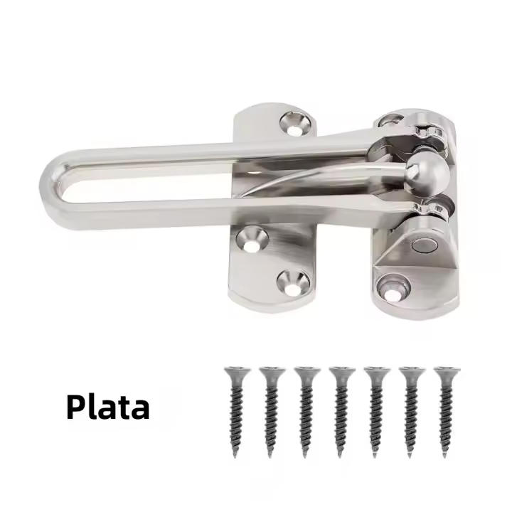 Cadena De Puerta Antirrobo Para Hogar Y Hotel Cerradura De Barra Para Puerta Con Latch Seguridad U Swing Front Door Material Aleación De Zinc - 1