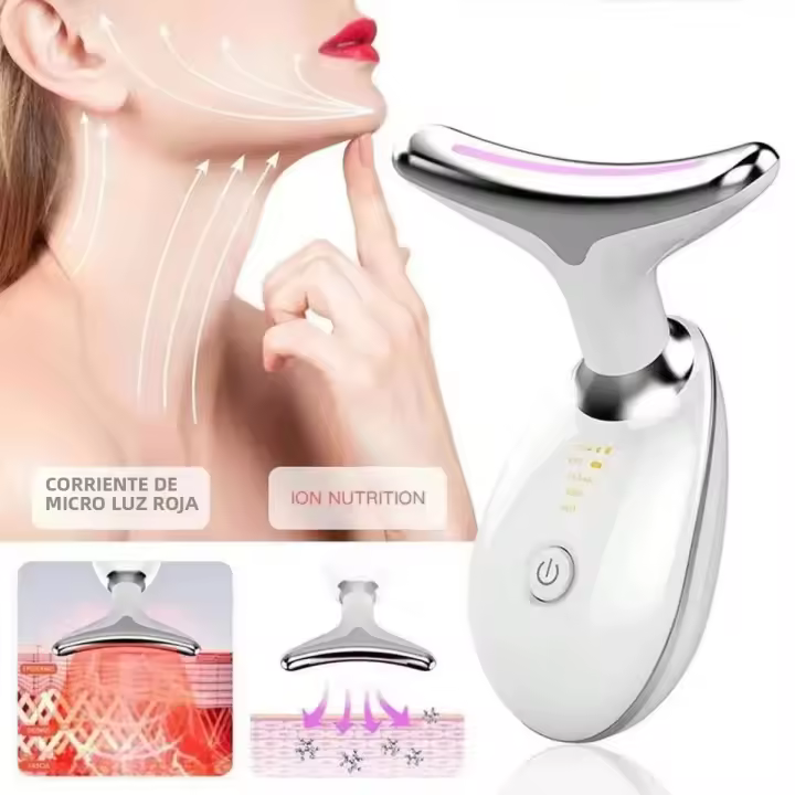 Dispositivo De Masaje Con Terapia De Luz LED Para Belleza Facial Cuello Y Corporal Herramienta De Cuidado De La Piel Operada Con Batería Regalo Perfecto - 1