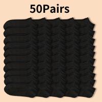 Calcetines Cortos Unisex Antideslizantes Sólidos Para Verano 30/50 Pares Calcetines De Tobillo Bajo Blanco Negro Gris Para Mujeres Y Hombres - details 1