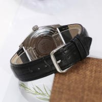 Reloj Mecánico Manual Shanghai 7120 Para Hombres 36mm Vintage Retro Con Correa De Cuero Y Caja De Acero Inoxidable Resistente Al Agua - details 4