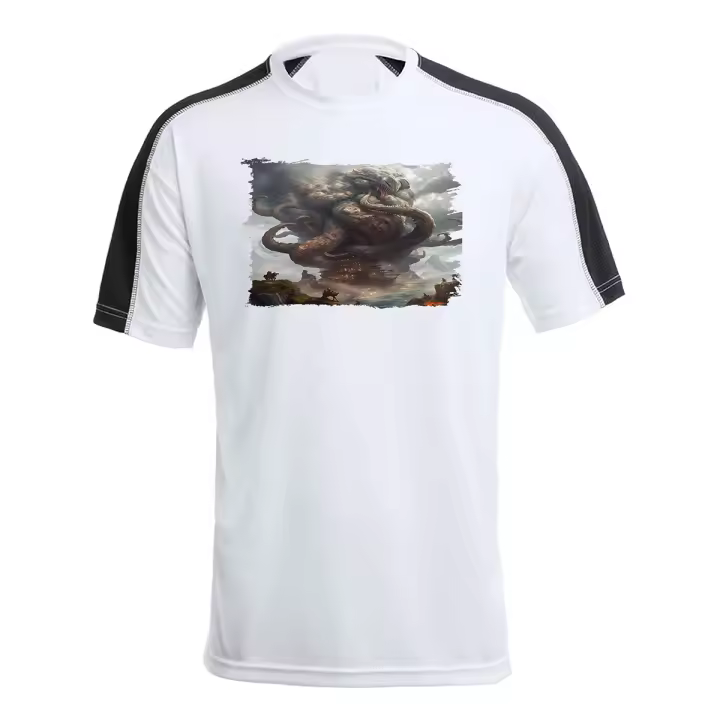MERCHANDMANIA CAMISETA TÉCNICA FRANJA MANGAS NEGRA yog sothoth hp lovercraft arkam horror tshirt - 1