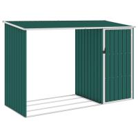 vidaXL Cobertizo de Jardín de Leña Acero Galvanizado Cabaña Tronco Caseta Color Marrón,  Verde,  Antracita y mas - details 2