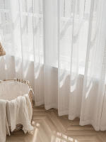 Cortina Blanca Sencilla Y Transparente Con Patrón Geométrico Estilo Bohemio Japonés Para Decoración De Habitaciones Con Bolso De Percha - details 4