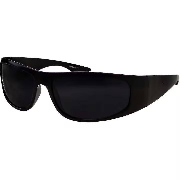 Super Dark Lens Gafas de Sol Negras | Biker Style Rider | Wrap Around Frame Zy - 1