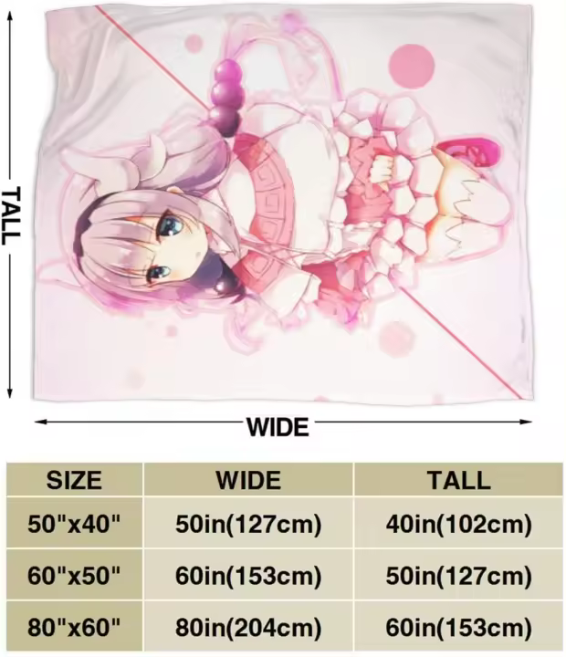 Manta de tiro de forro polar cálido Anime Miss Kobayashi'S Dragon Maid para sofá cama sofá-V177 - 1