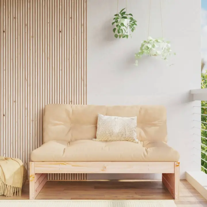 Sofá central de jardín madera maciza de pino 120x80 cm - 1