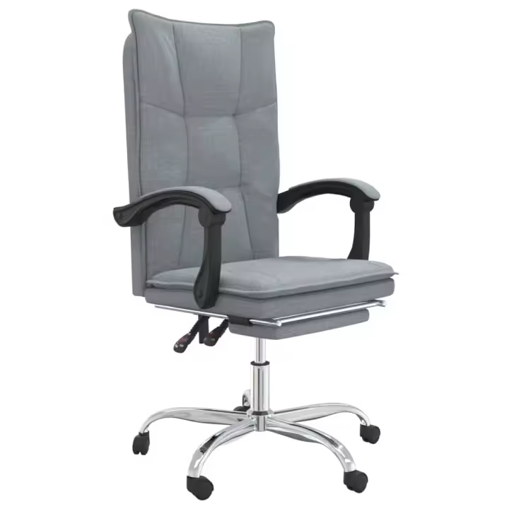 Silla de Oficina reclinable de Tela gris Claro - 1