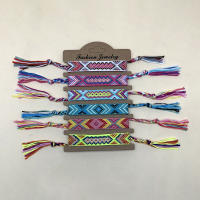 6pcs Pulseras Bohemias Retro Hechas a Mano Ajustables Colores Variados Para Hombres Y Mujeres Material De Cuerda Geométricas - details 3