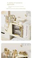 Caja De Almacenamiento Multifuncional Rotativa Para Maquillaje Organizador De Escritorio Para Labiales Sombras Y Bolígrafos Transparente - details 9