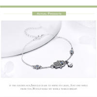 Pulsera De Hamsa Ojo Azul Con Zirconia Cadena Línea 925 Plata Esterlina Fatima De Mano Para Mujer Joyería Moda Clásica CQB079 - details 4