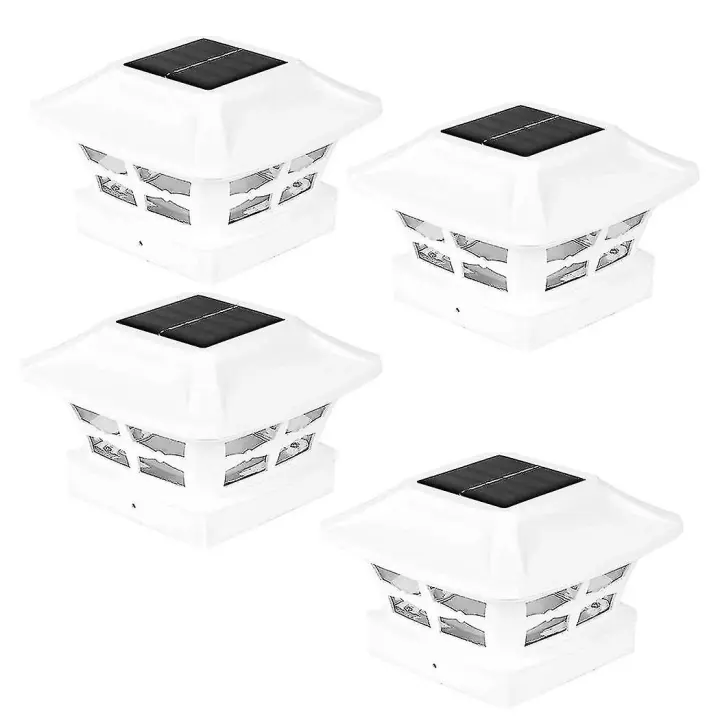 Luces de tapa de poste solar 2 Modos de iluminación Luces de tapa de Valla de cubierta LED para postes de Madera Decoración de Jardín - 1
