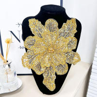 1PC Parche De Encaje Floral 3D Con Lentejuelas Bordado Multicapa Para Ropa Material De Sastre DIY Hecho a Mano Vestido De Noche Brillante - details 10