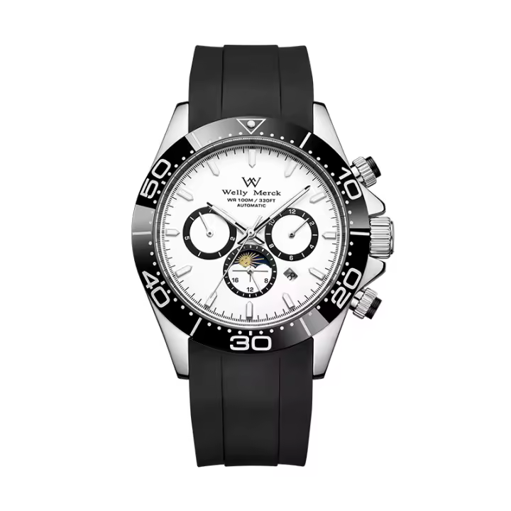 Reloj Mecánico Automático WM Para Hombre Resistente Al Agua De Acero Inoxidable Con Cristal De Zafiro Estilo Casual De Negocios - 1