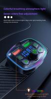 Cargador De Coche Q7 RGB Bluetooth 5.0 Transmisor FM Hands Free U Disk Mp3 Con Dos Puertos USB 3.1A Y Carga PD Técnica De Doble Ruta - details 2