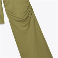 Vestido Mini Asimétrico UNIZERA Para Mujer Con Doblegaduras Y Decoración Hueca Casual Primavera/Verano Sin Estirar Polyester - details 6