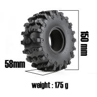 Pneumáticos De Goma Para RC De 150*58MM 2.2 Pulgadas Tamaño Oversized Para Coches 1:10 Axial SCX10 90046 AXI03007 D90 Traxxas TRX-4 - details 1
