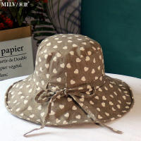Sombrero Para Mujer Verano Impresión De Amor Gran Alas Protección Solar Algodón Y Lino Plegable Sombrero De Pescador - details 7