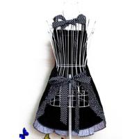 Delantal Vintage Para Mujer Con Bolsillos Estilo Cuadros Adecuado Para Cocina Y Trabajo Diseño Flirtado Talla Adulta Material Algodón - details 4