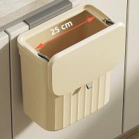 Bandeja De Cocina Pared Montada Con Tapa Cesta De Basura Para Armario Baño De Estante Inferior 8.5/12L Recipiente De Residuos Compuesto - details 7