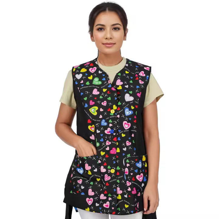 Zimmy Casaca de Mujer Sin Mangas con Botón - Uniforme Laboral Multifuncional - Variedad de Colores - 1