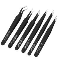 Set De 6 Pinzas De Extensión De Pestañas En Acero Inoxidable Antiestático Herramientas De Maquillaje Para Extensiones De Pestañas - details 4