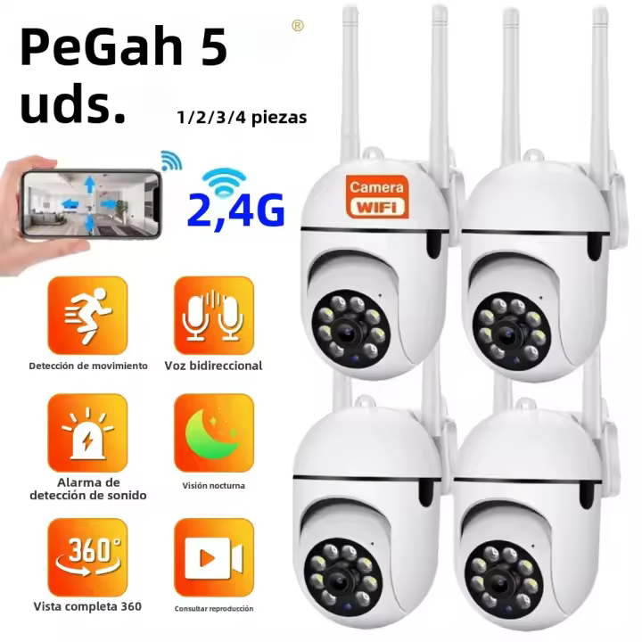 Cámara IP De Seguridad Exterior Wifi 1080P 2.4G Con Zoom 4X Monitorización Inalámbrica Alarma De Movimiento Protección Y Vigilancia Doméstica Impermeable - 1