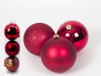 Gerimport Caja con 3 bolas de Navidad Rojo 15 cm - details 1
