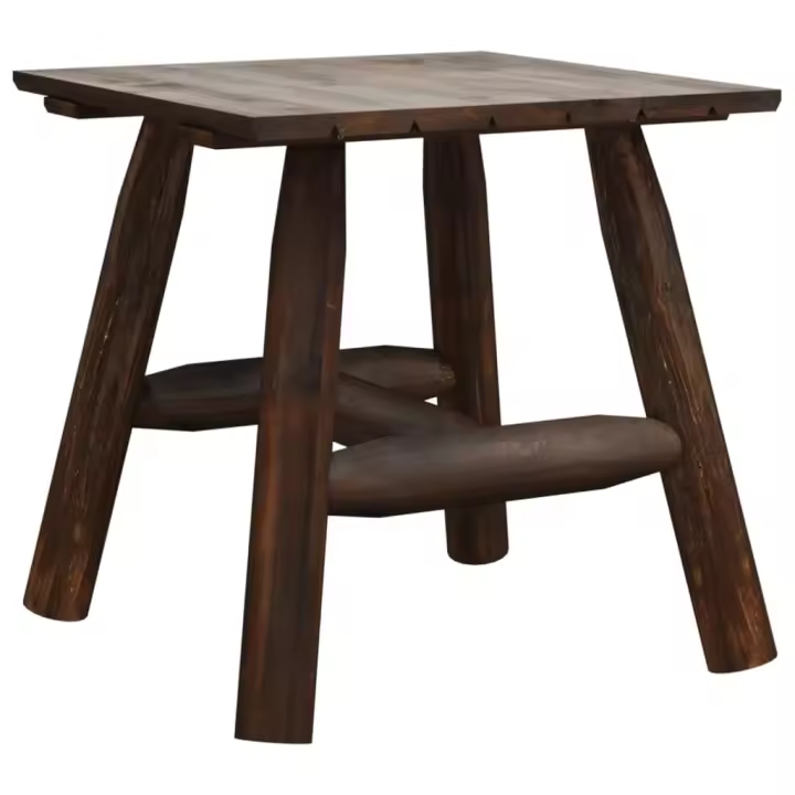 vidaXL Mesa auxiliar madera maciza abeto 49x49x50 cm Natural, Marrón oscuro, Conjunto Terraza Muebles Jardín Exterior Juego de Muebles de jardín Mueble Jardín Exterior Muebles de Salon Exterior - 1