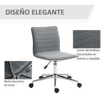 Vinsetto Silla de Oficina Ergonómica Silla de Escritorio Giratoria con Altura Ajustable Respaldo Tapizado en Piel Sintética Carga 120 kg 47x57x76,5-86,5 cm - details 4