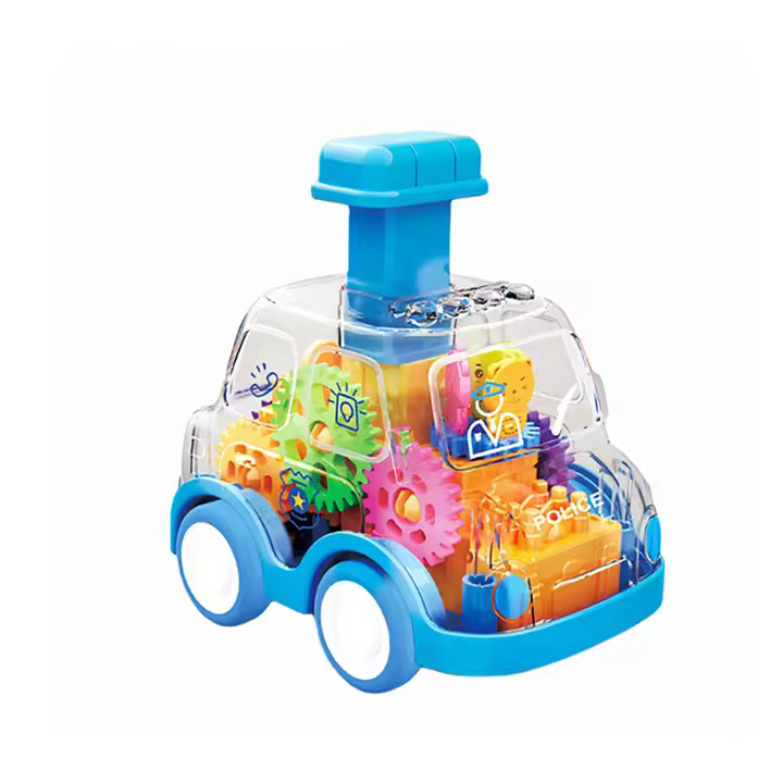Coche De Puzzle Para Niños Transparente Y Con Engranajes Juguete De Tipo Presión Y Deslizamiento Inercial Autobús De Dibujos Animados Para Interacción Padre-hijo - 1