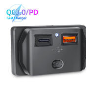 Cargador Rápido PD Tipo C QC 3.0 USB Con Interruptor Y Luz LED Enchufe De Poder Para Coche Motocicleta RV Barco 12V 24V - details 1