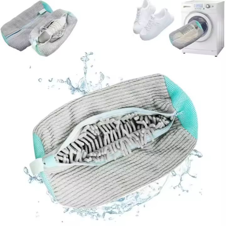Bolsa De Limpieza Para Zapatos De Algodón 1/2Pc Protector De Fibra Suave Poliéster Amigable Con Lavado De Zapatillas Bolsa De Secado - 1