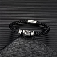 Pulsera Vikinga Vintage Con Runas Para Hombres Y Mujeres Hecha a Mano En Cuero Con 24 Runas Nórdicas Pulsera Escandinava De Amuleto Para Parejas Regalos - details 4