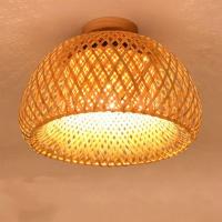 Lámpara Colgante De Paja De Bambú 30 Pulgadas Iluminación Retro Para Decoración De Habitaciones Estilo Artesanal Material De Madera - details 7