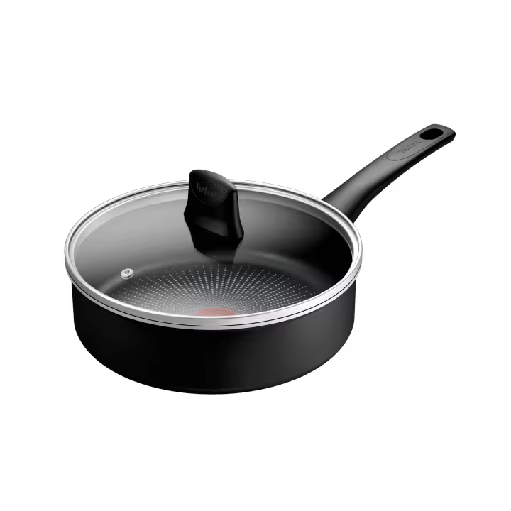 Tefal Force Recycled, Sartén Guisera, 24 Cm, Revestimiento Antiadherente Duradero, Indicador De Calor, Inducción Superior, Forma De Sartén Ideal Para Tortitas, Fabricada En Francia, Revestimiento Antiadherente Seguro, Mango Remachado, C2923202 - 1