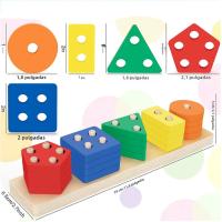 Juguete De Montessori De Madera Para Niños Y Bebés De 1 Año Juguetes De Alineación Y Pila Para Desarrollo De Habilidades Motoras Finas Y Juego De Resolución De Problemas - details 7