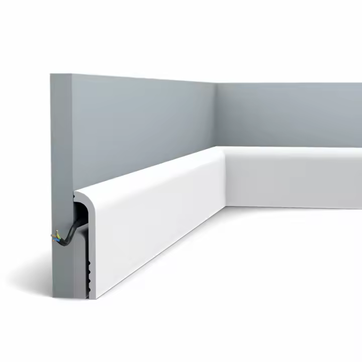 Ledkia Moldura Rodapié Pasacables 2m Bend Blanco - 1