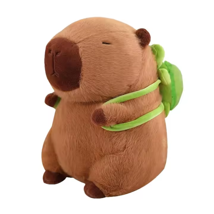 Peluche Capibara Suave con Mochila Tortuga 25 cm 50302 - 1